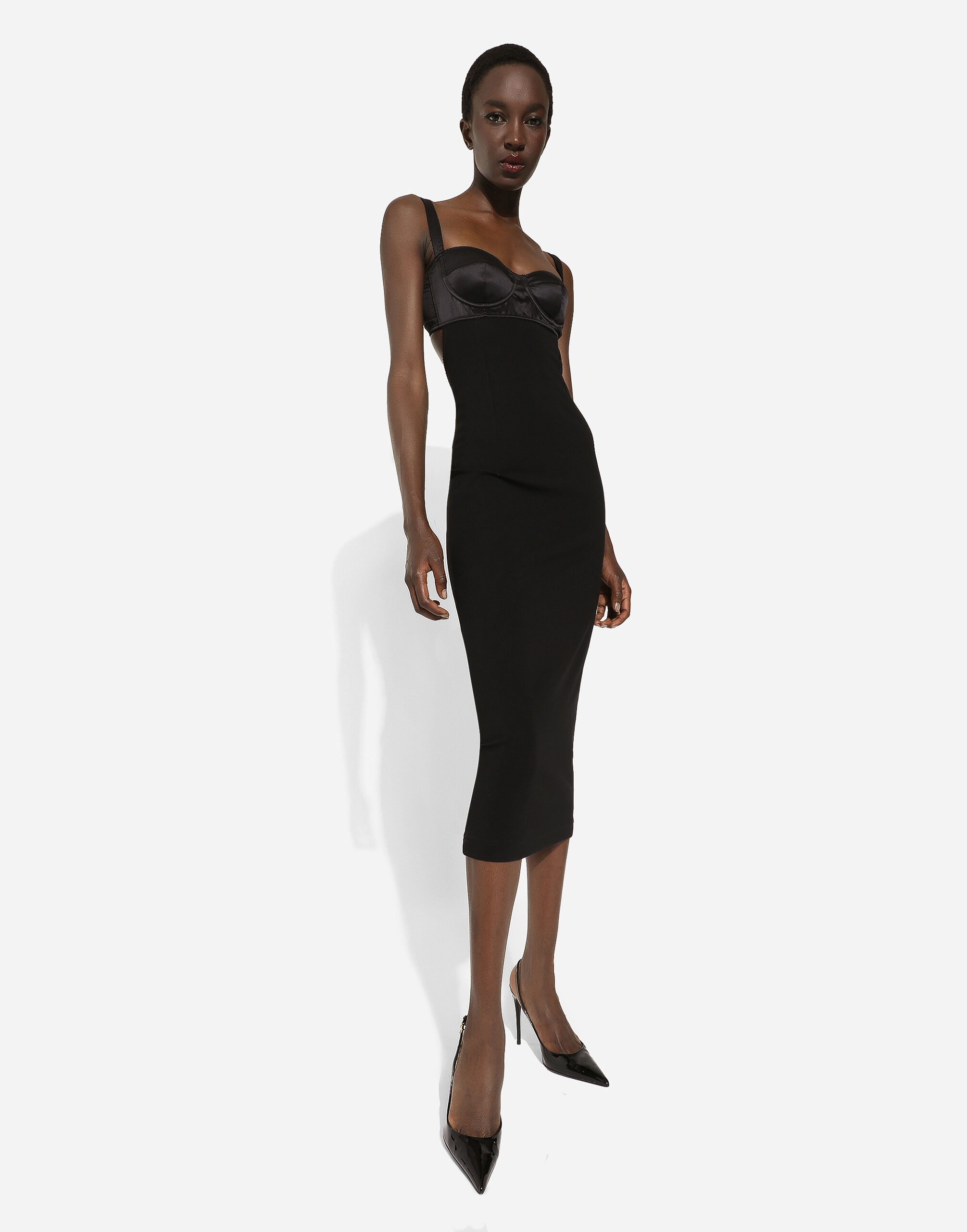 Dolce & Gabbana Jersey midi dress with corset-style bra top