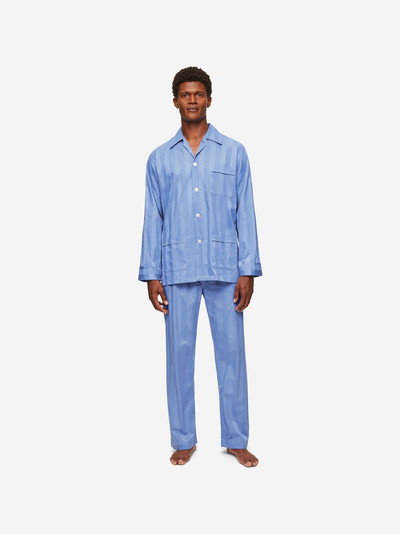 Derek Rose Men's Classic Fit Pyjamas Lingfield Cotton Satin French outlook