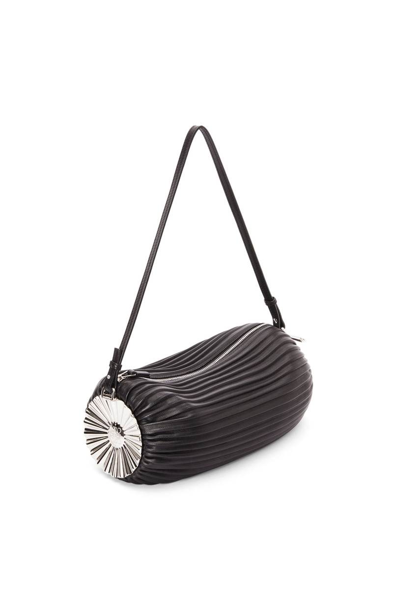 Bracelet pouch in pleated nappa with solar metal panel 3