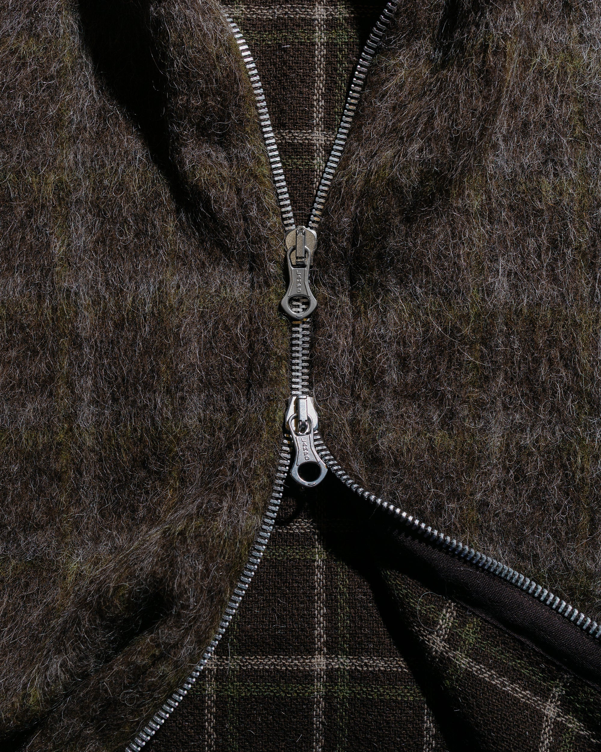 Full Zip Hood Dorf Check Hairy Wool - 7