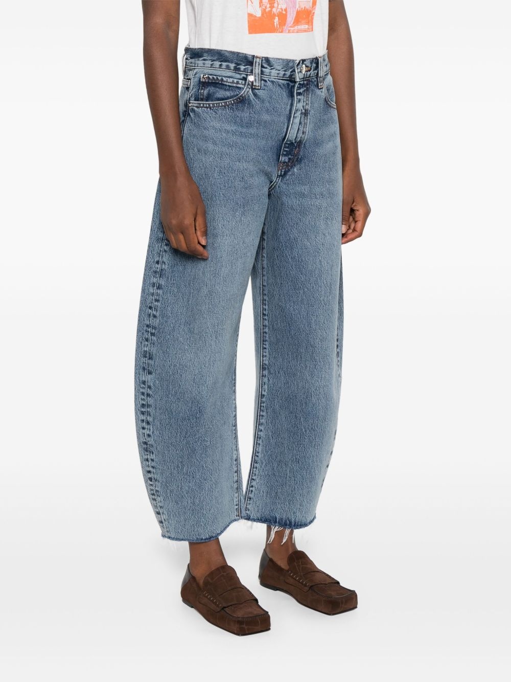 wide-leg cropped jeans - 3
