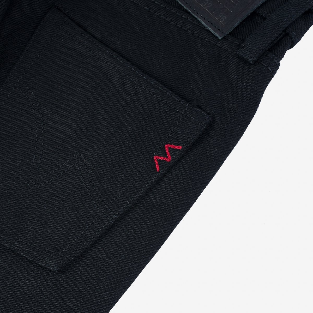 IH-666S-SB 21oz Selvedge Denim Slim Straight Cut - Superblack Non-Fade - 12