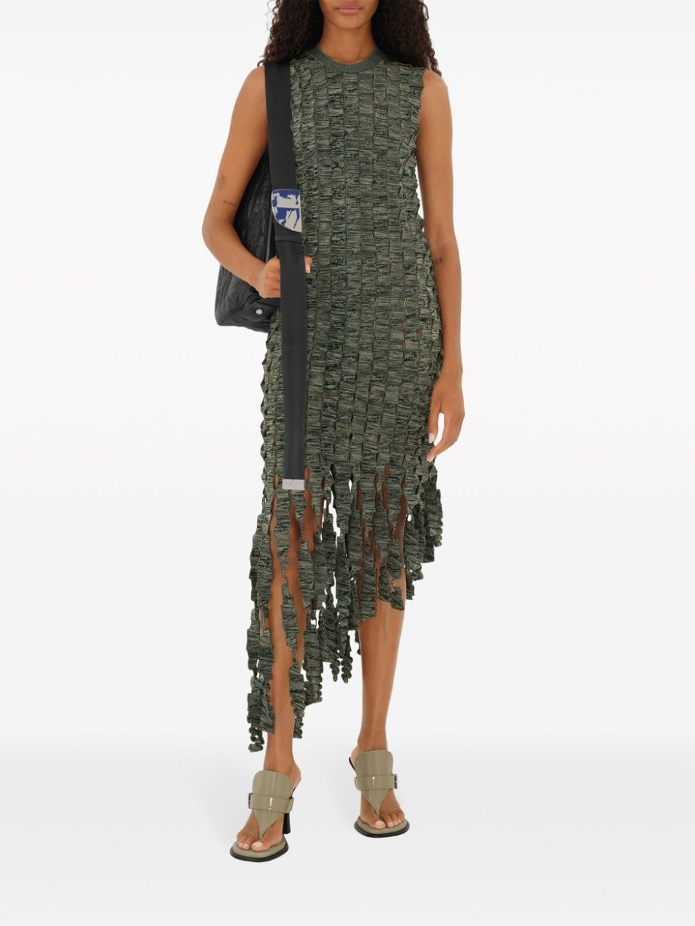 crocheted silk-blend midi dress - 3