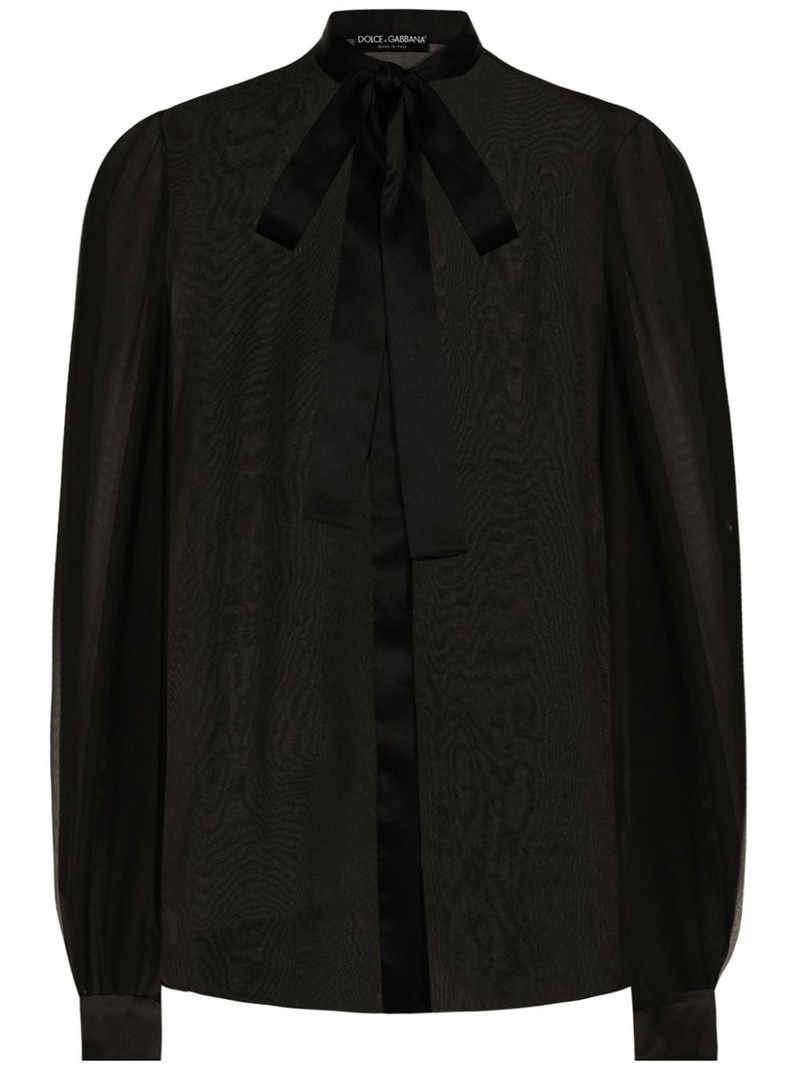 pussy-bow silk shirt 1