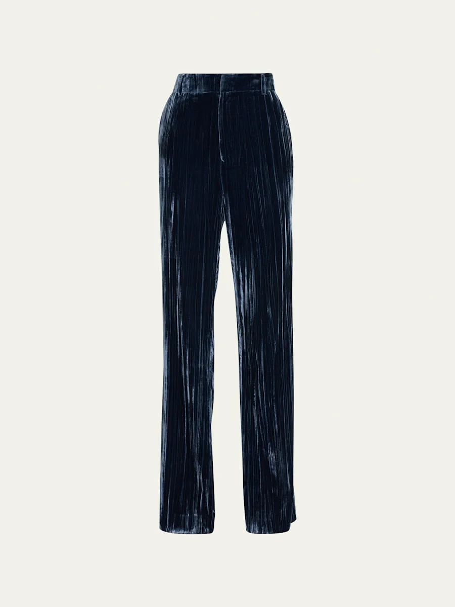 Kerry Slim Straight-Leg Crepe Pants - 1