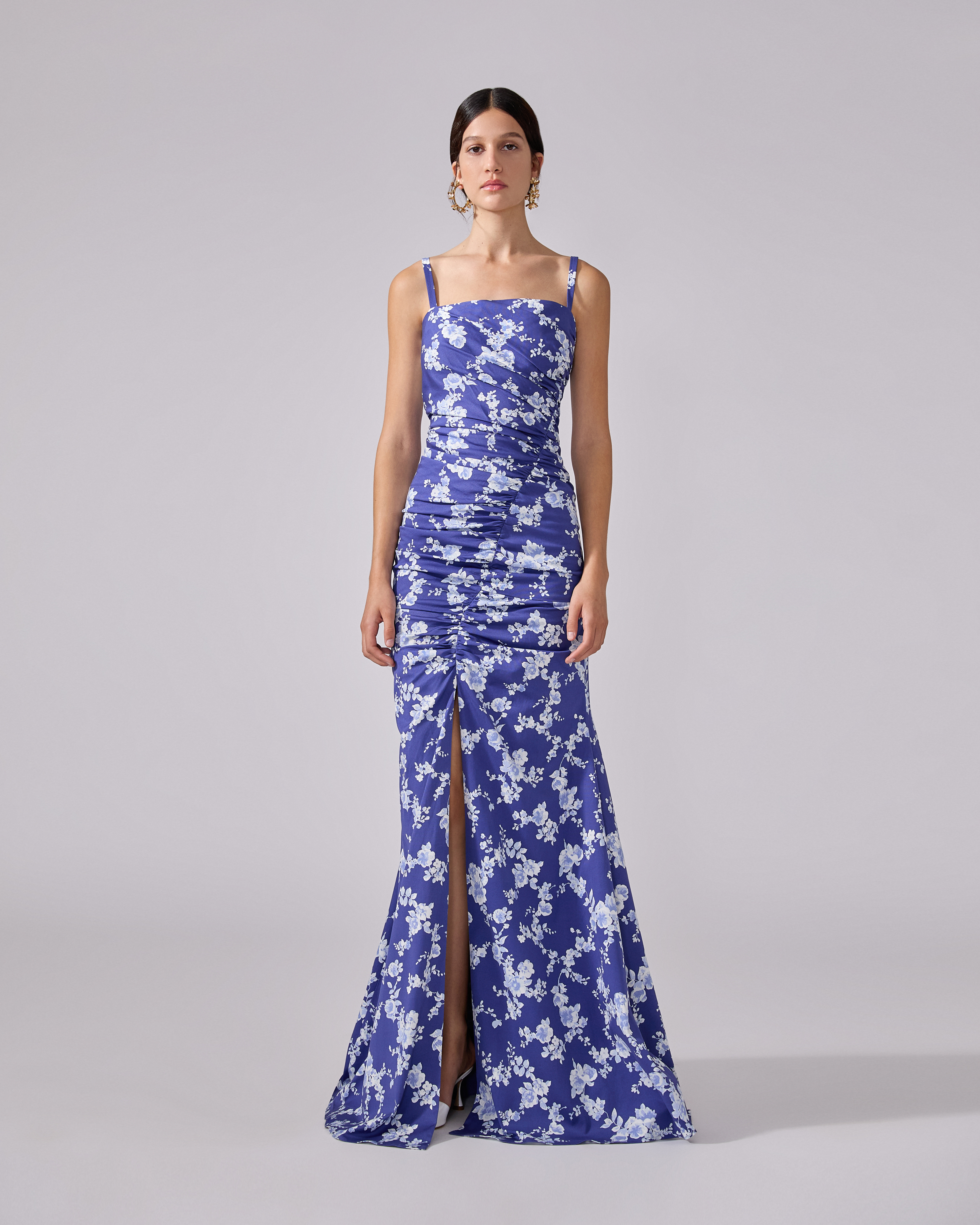 Floral-Print Gathered Gown - 2