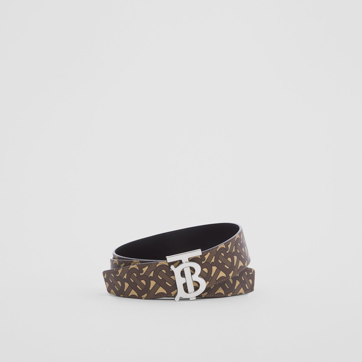 Reversible Monogram Print and Leather Belt - 1