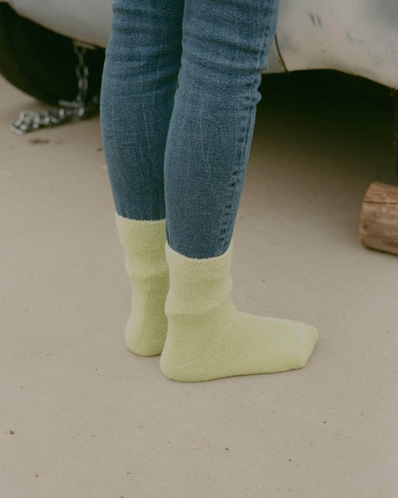 BASERANGE Buckle Overankle Socks - Textured Organic Cotton outlook
