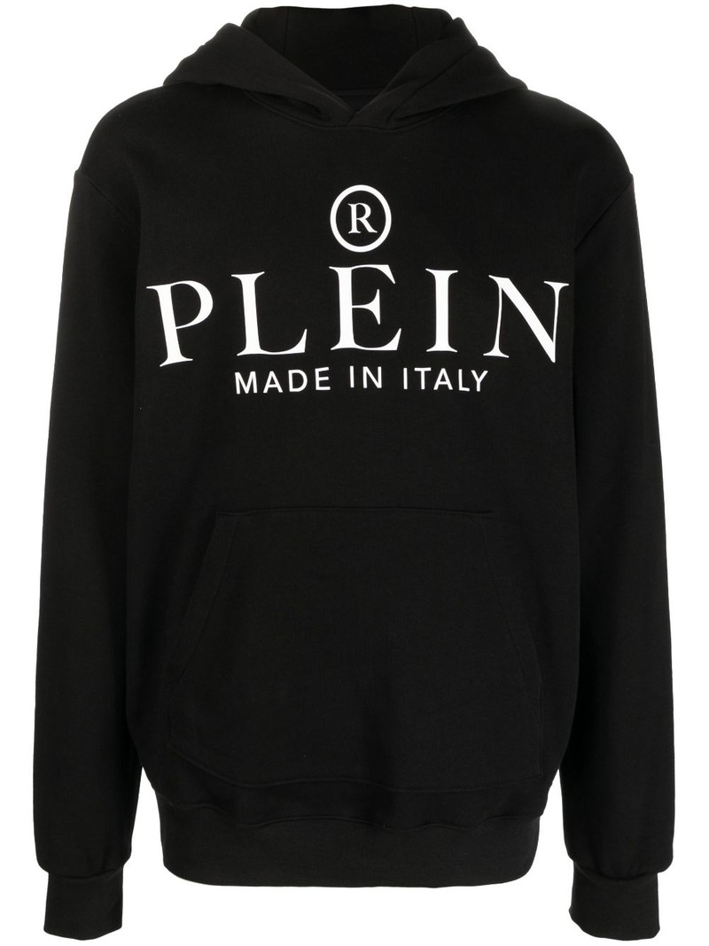 logo-print cotton hoodie 1