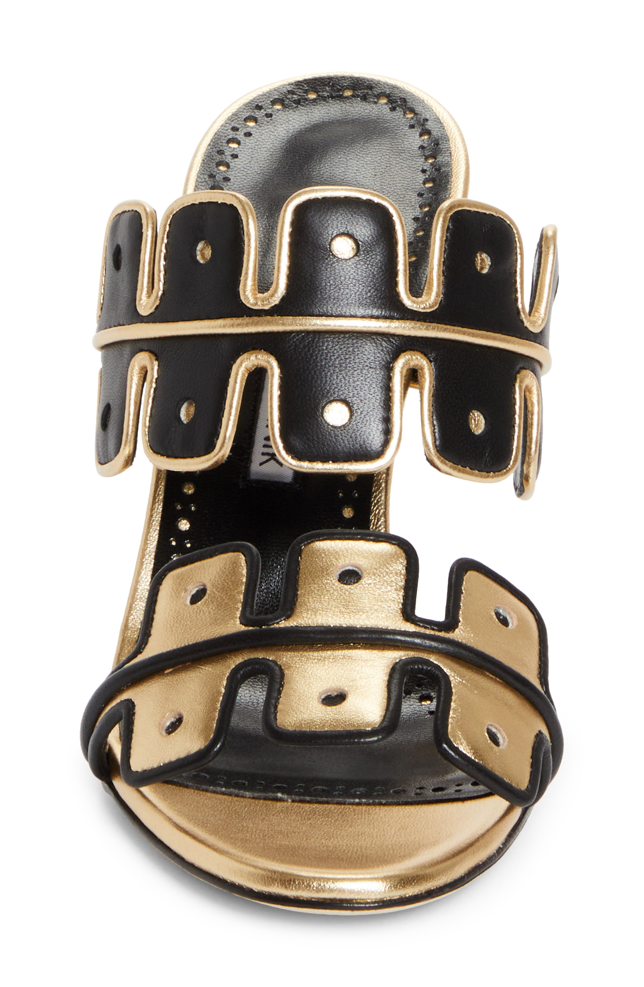 Manolo Blahnik Aplinanu Sandal in Gold7103/blck0015 at Nordstrom - 4