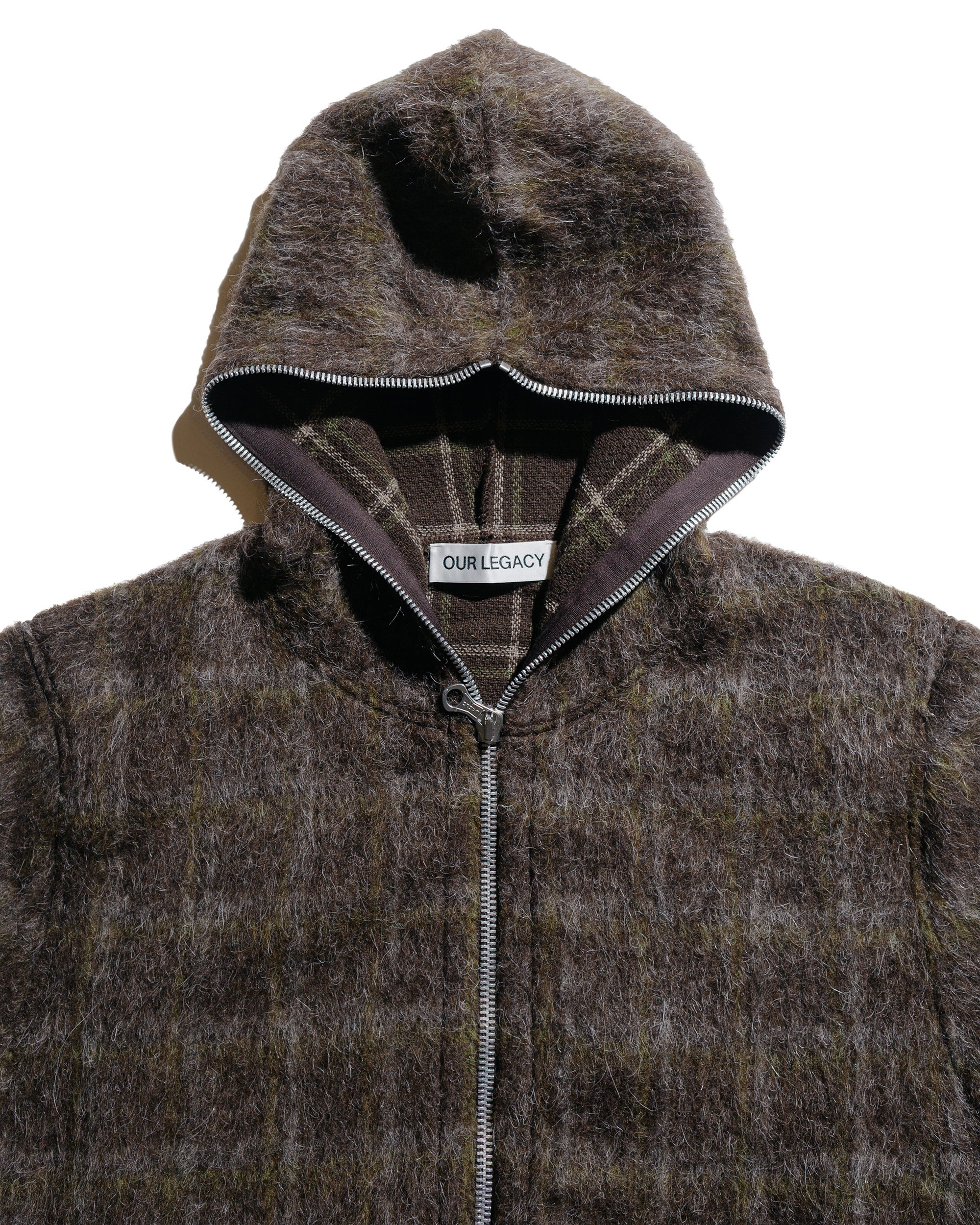 Full Zip Hood Dorf Check Hairy Wool - 5
