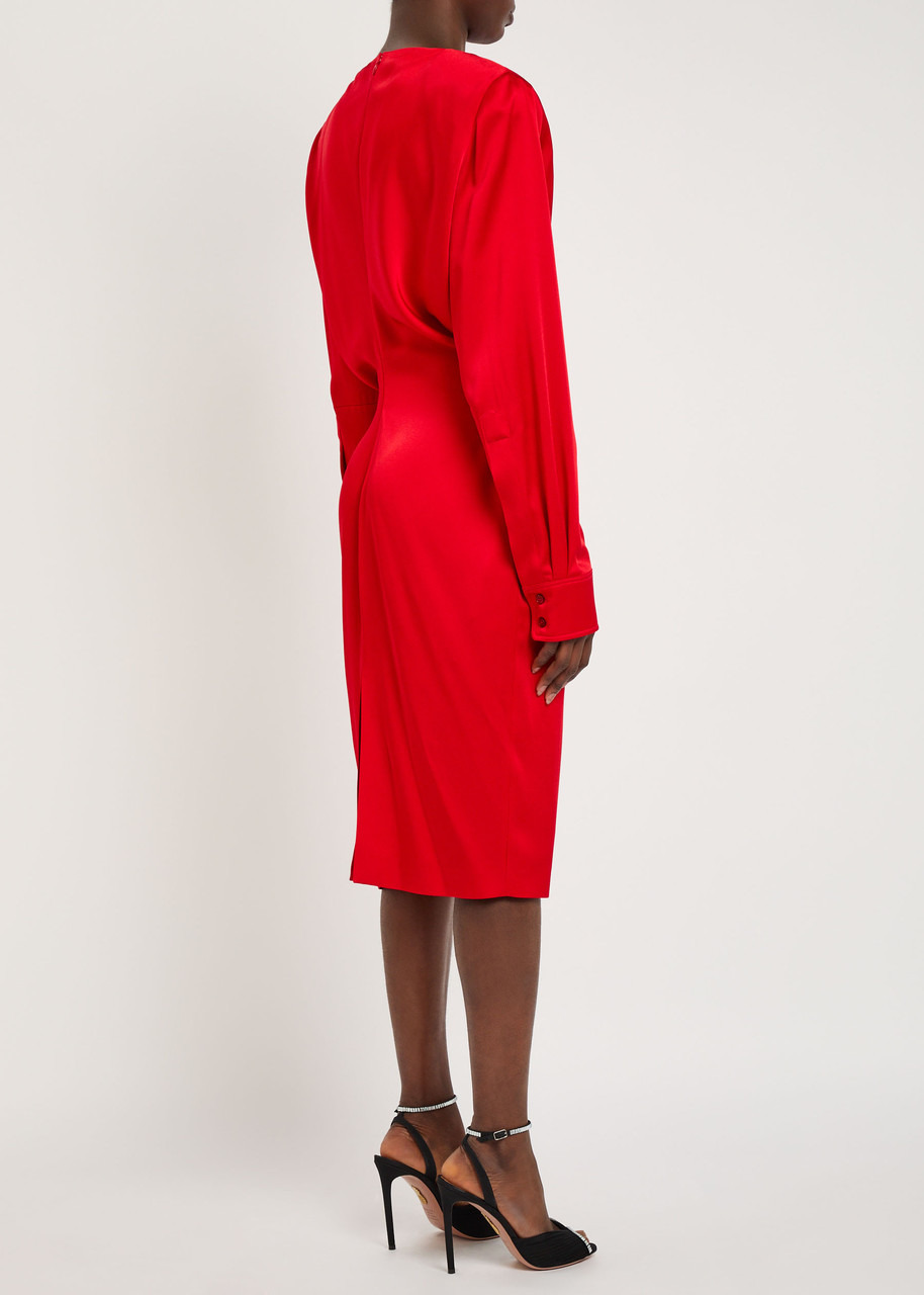 Stella Mccartney Draped Satin-crepe Midi Dress - 3