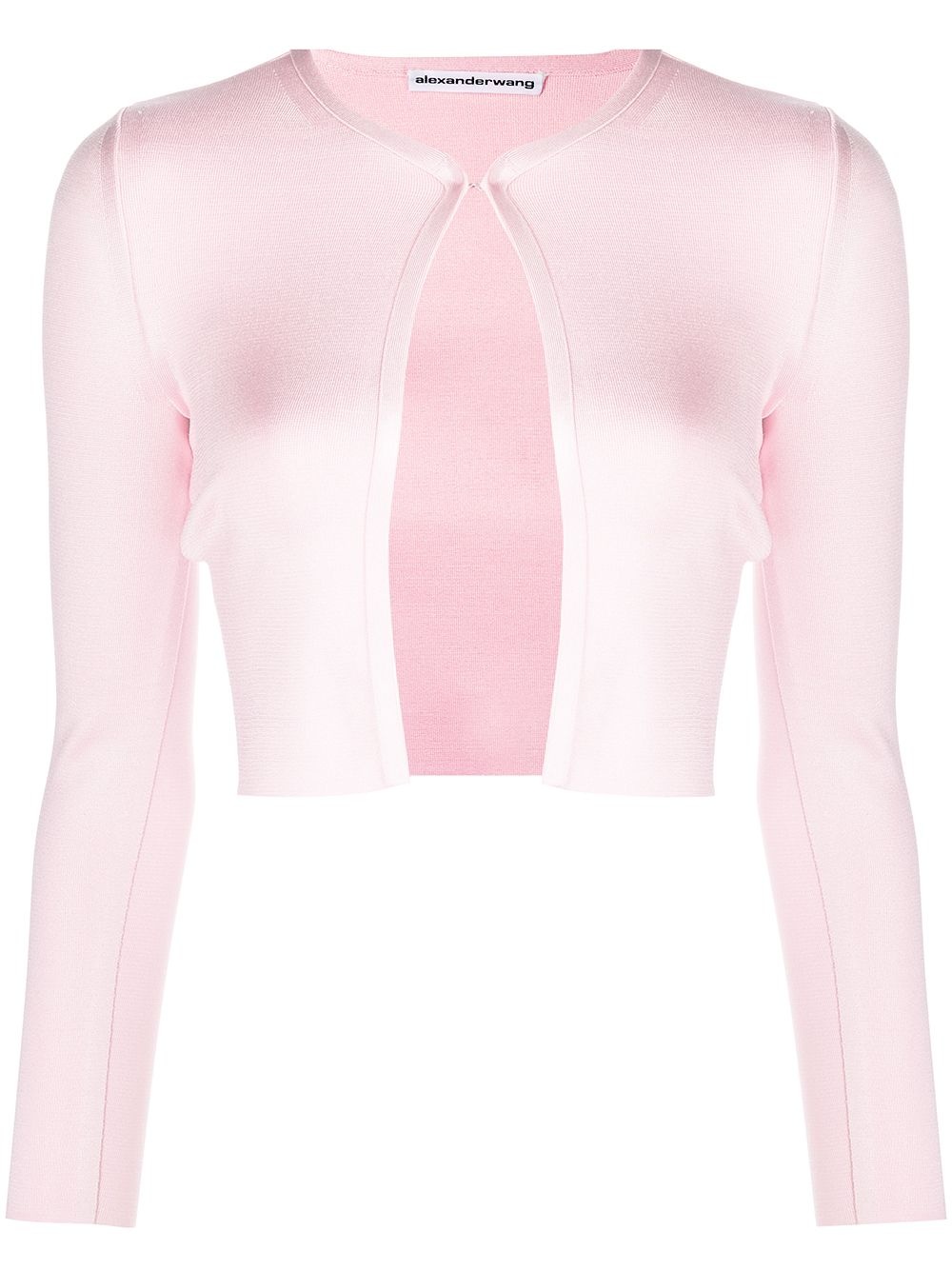 bonded crew-neck cropped cardigan - 1