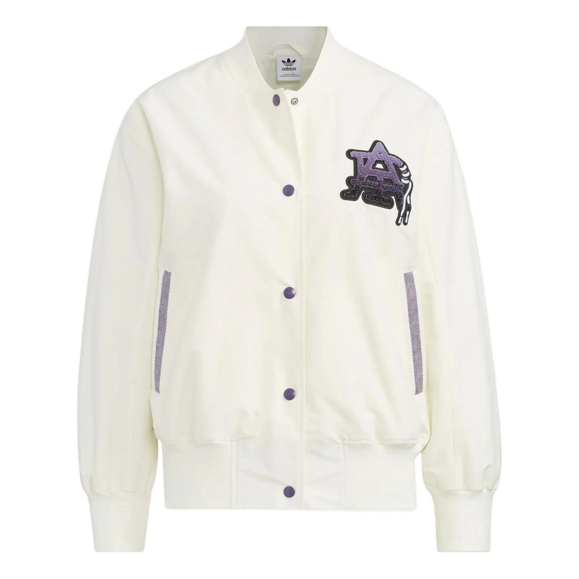 (WMNS) adidas Modern Collegiate Bomber Jacket Asia Sizing 'White' HS1918 - 1