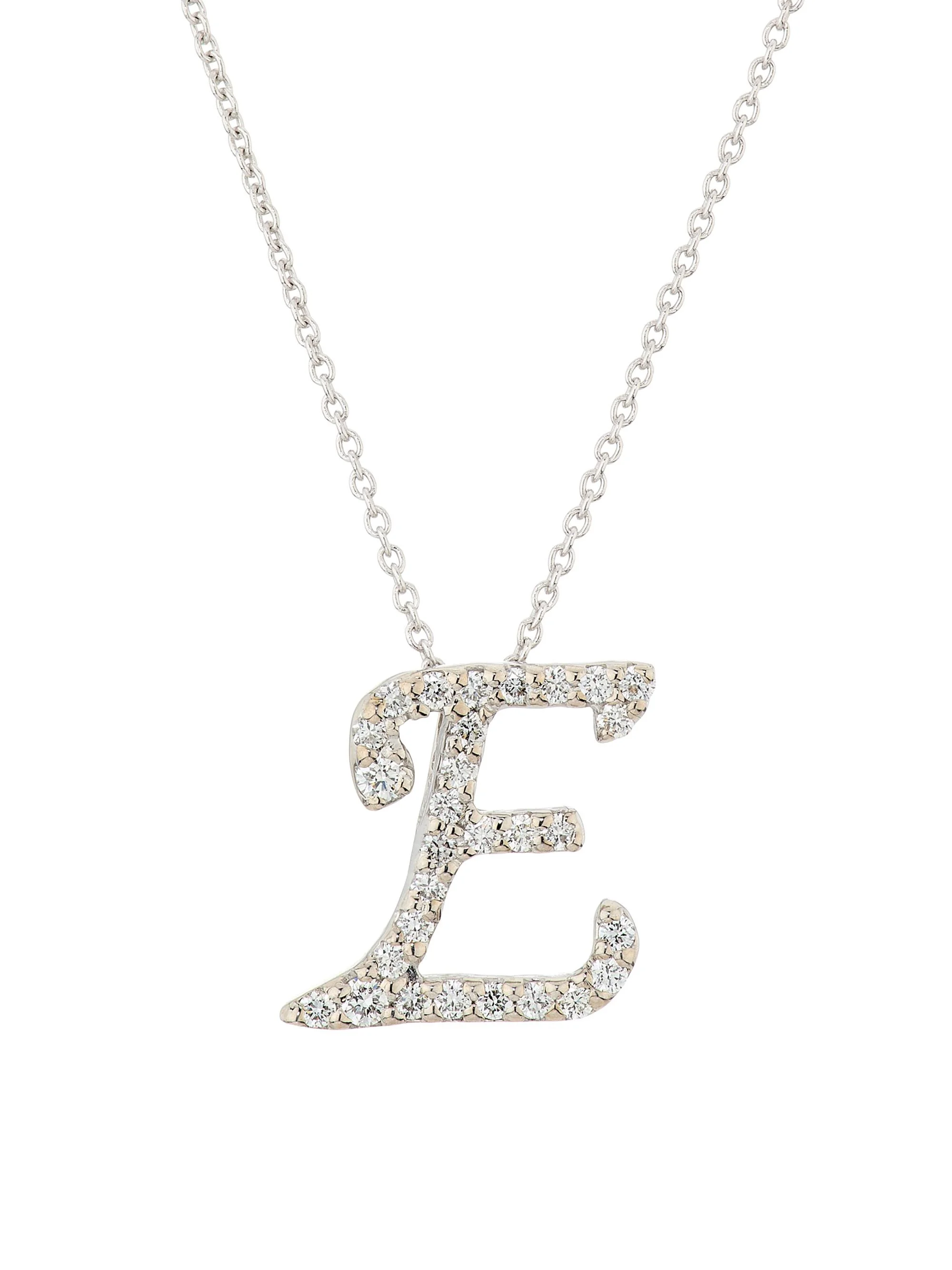 Women's Tiny Treasures Script Initial 18K White Gold, Ruby & 0.24-0.34 TCW Diamond Pendant Necklace - 1