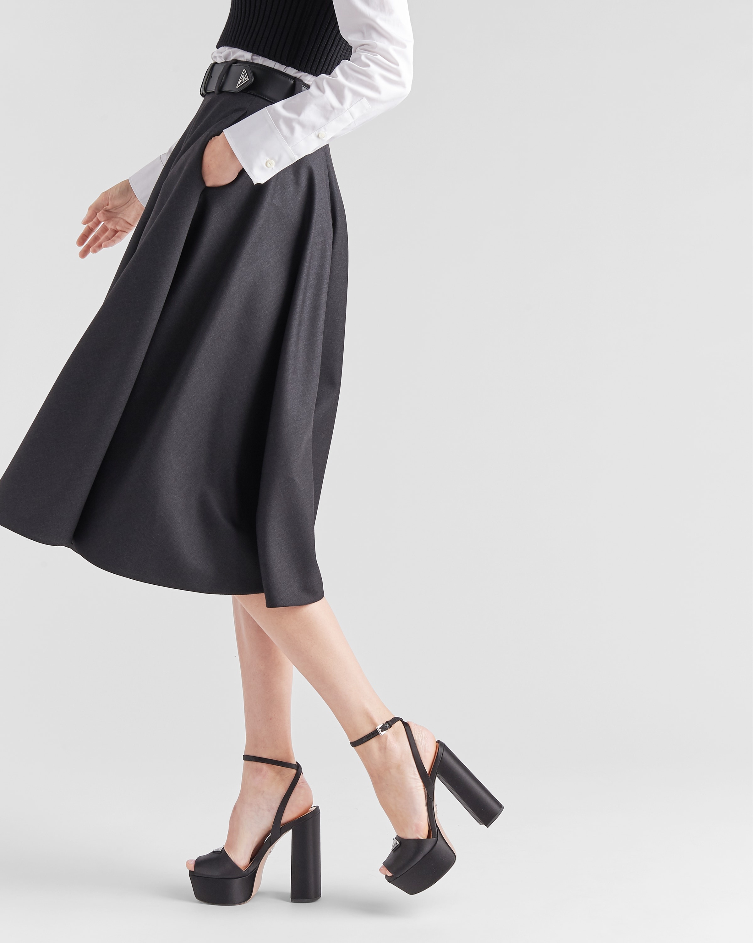 High-heeled satin sandals - 3