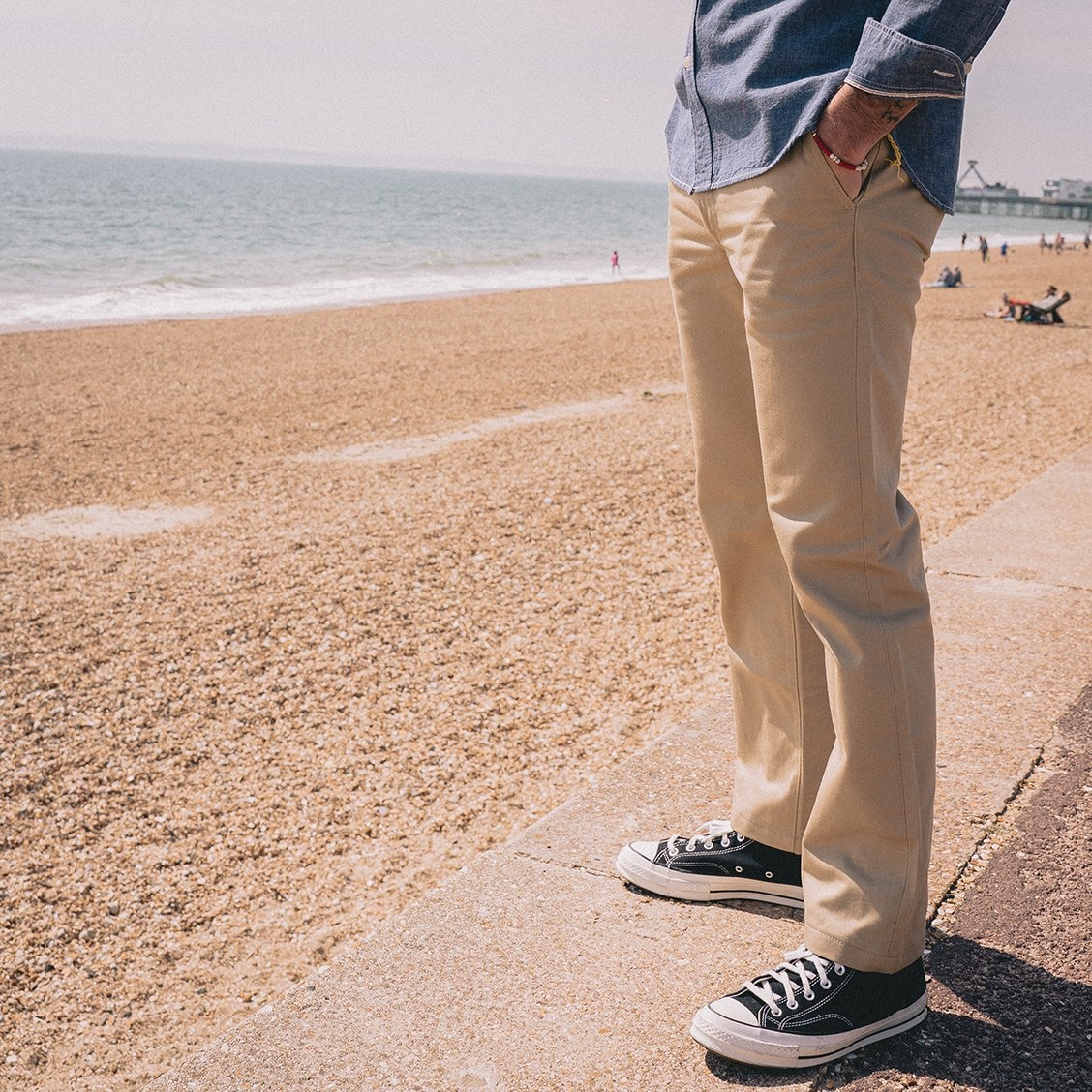 IH-731-KHA 12oz Heavy Cotton Relaxed Fit Chinos - Khaki - 3