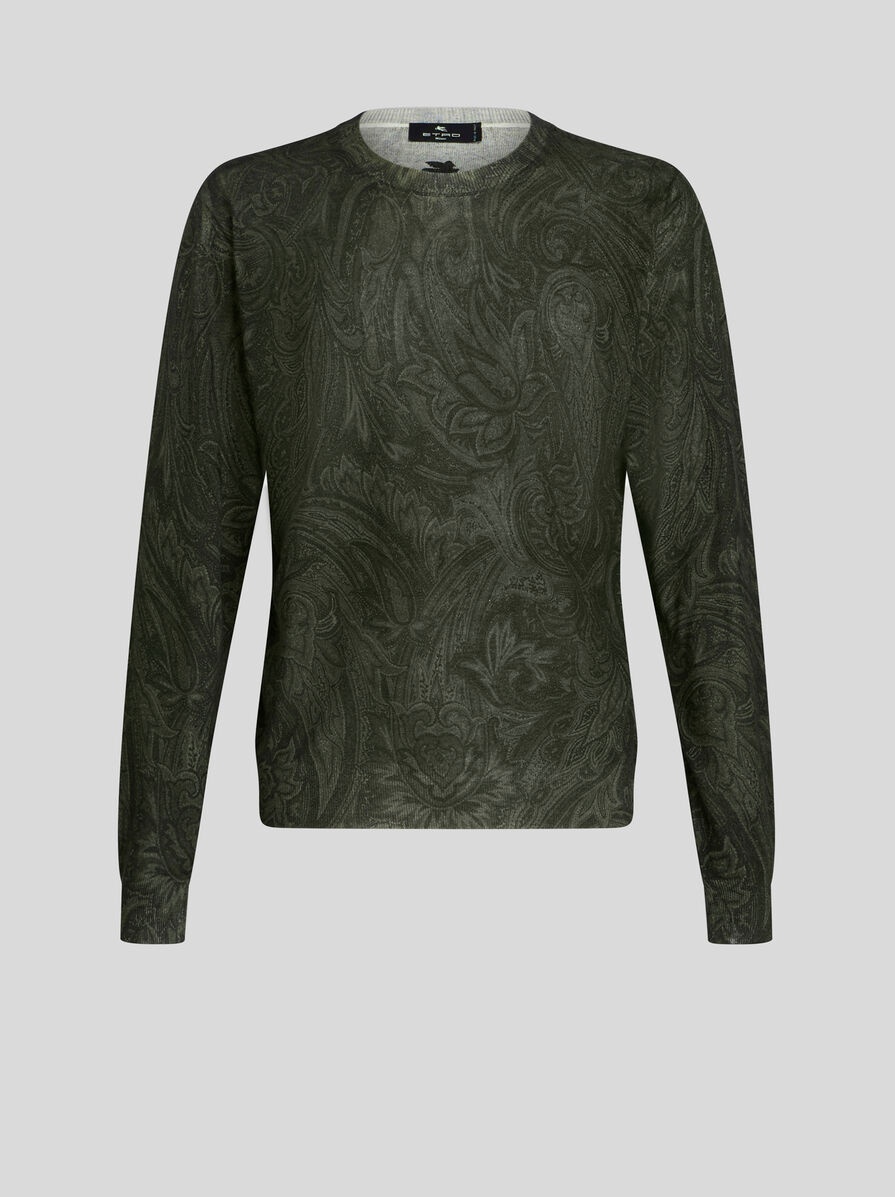 SILK AND CASHMERE PAISLEY SWEATER - 1