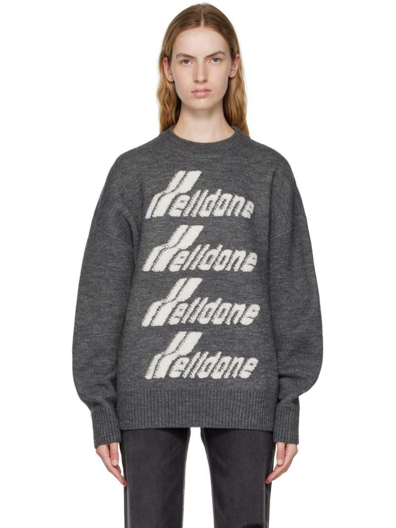 Gray Intarsia Sweater - 1