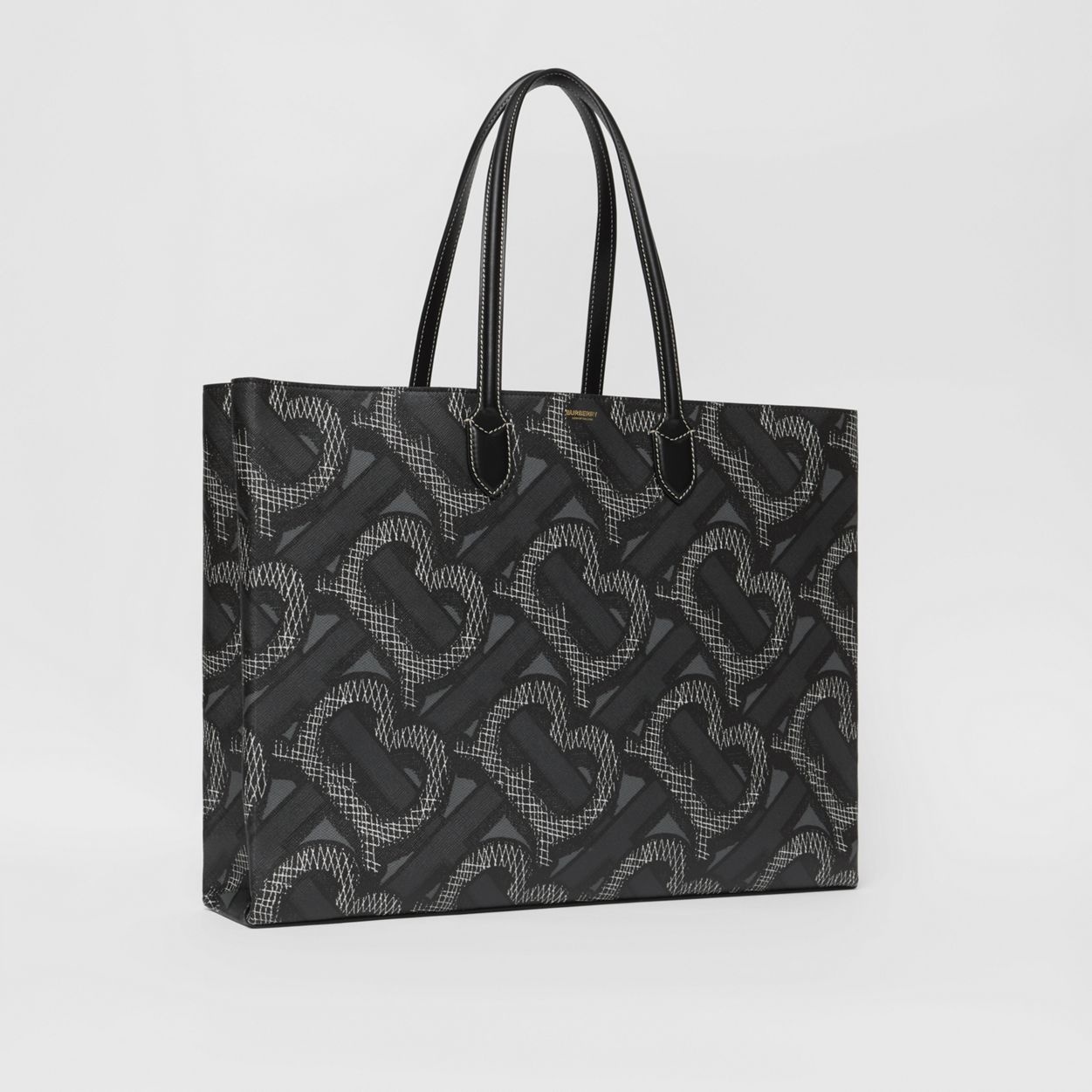 Monogram Print E-canvas Tote Bag - 9