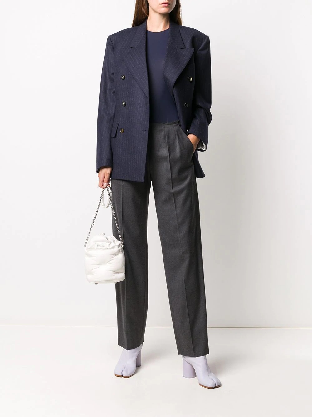 melange cut trousers - 2