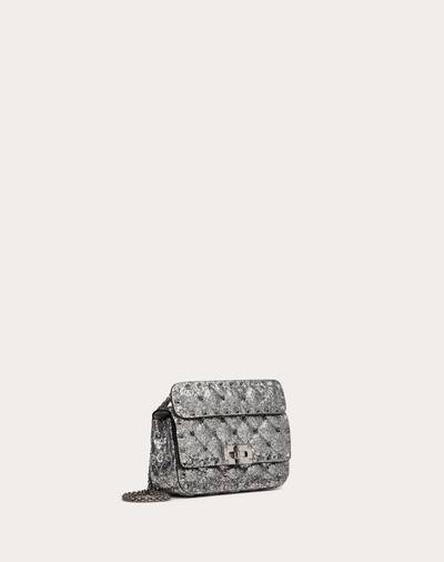 Valentino Mini Rockstud Spike Glitter Fabric Bag outlook