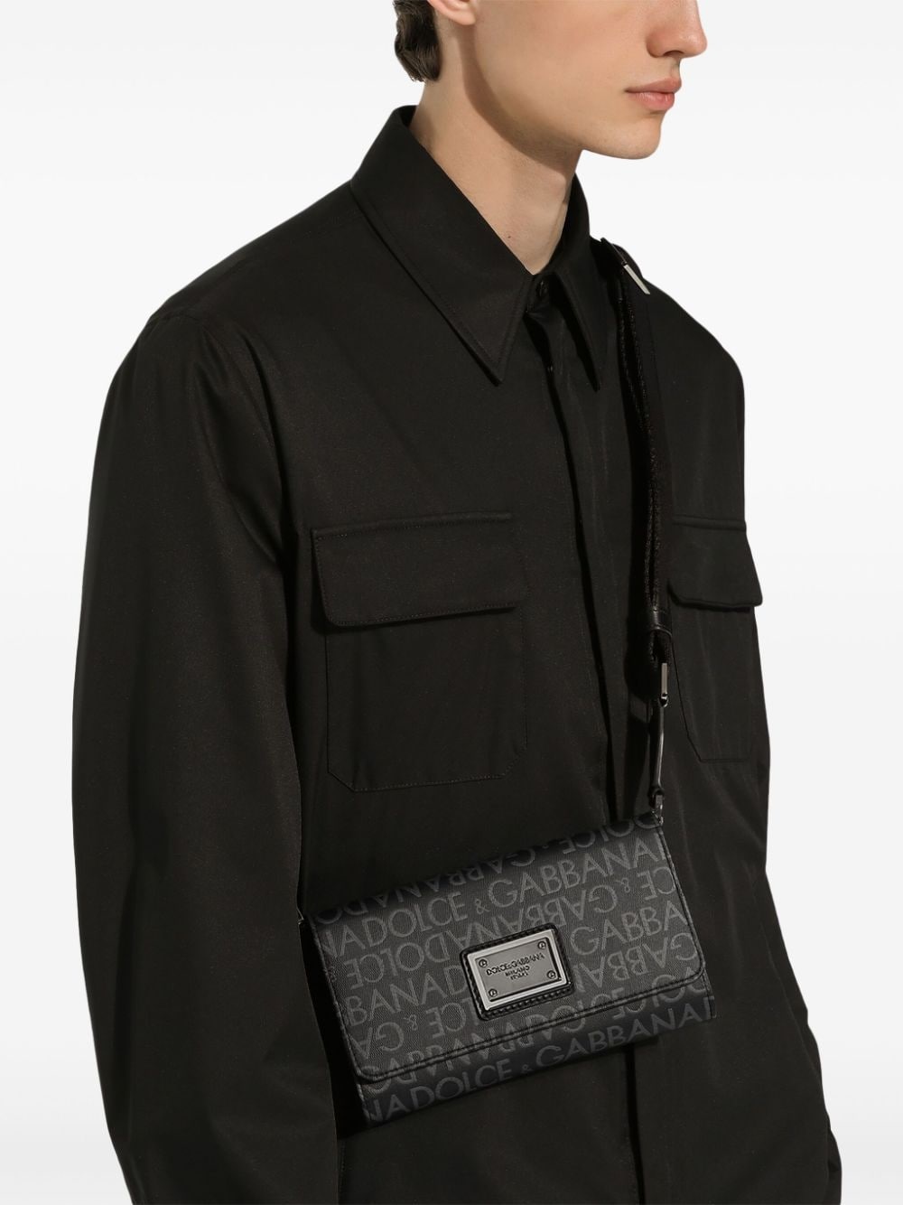 coated jacquard cross body bag - 2