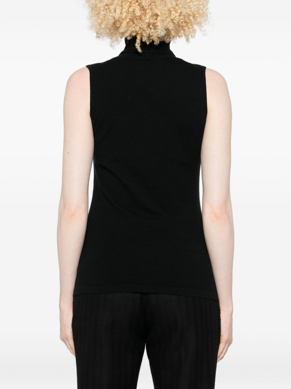 sleeveless turtleneck top - 4
