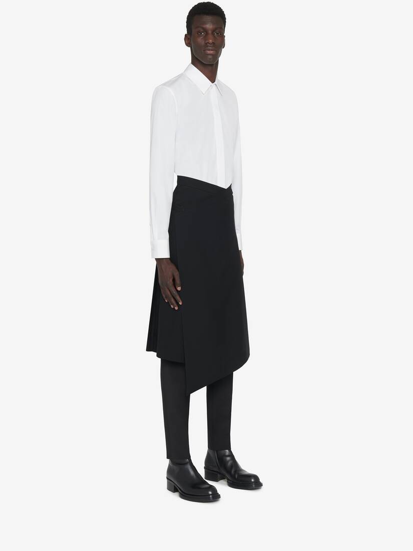 Dropped Hem Kilt in Black - 3