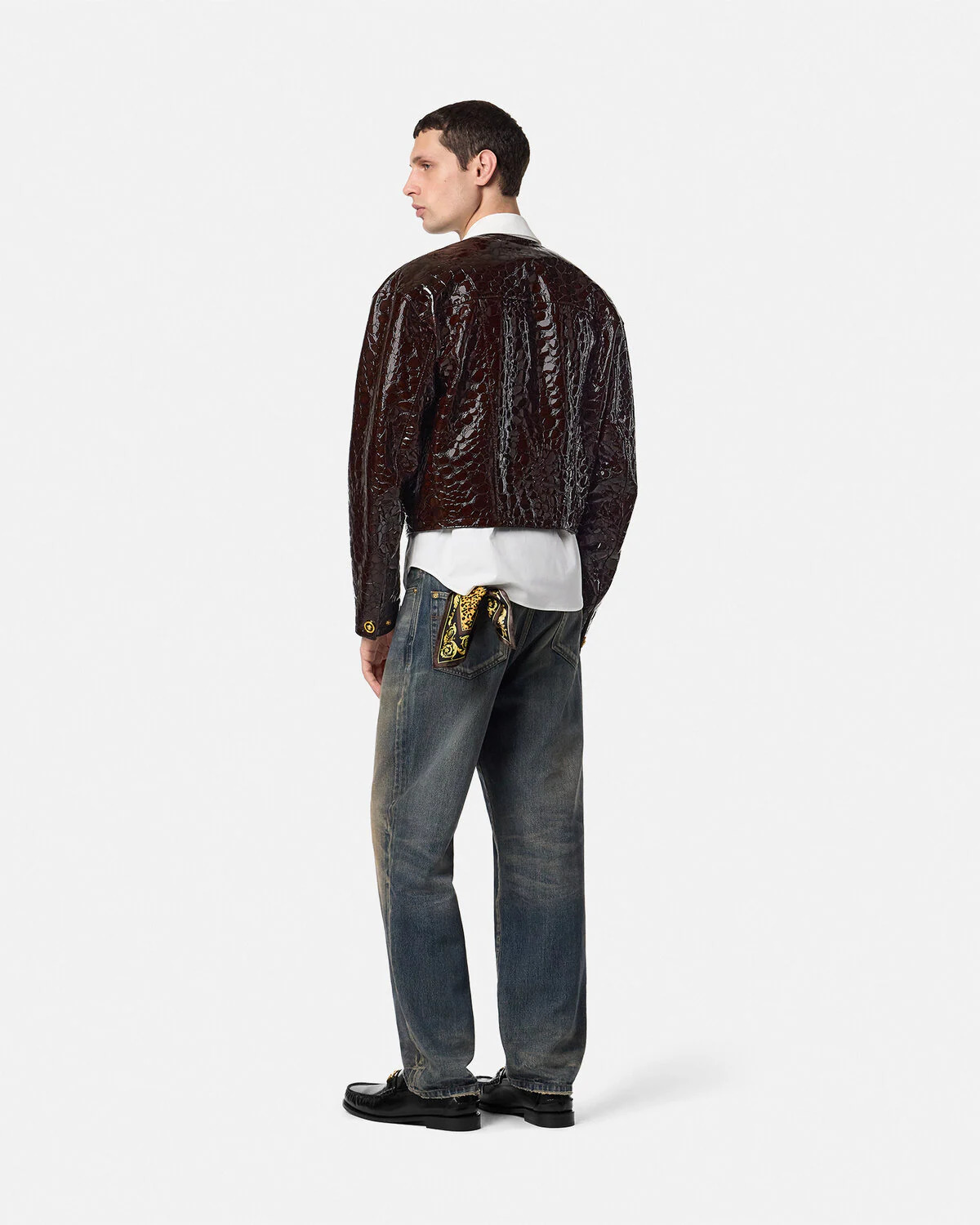 Croc-Effect Patent Leather Jacket - 2