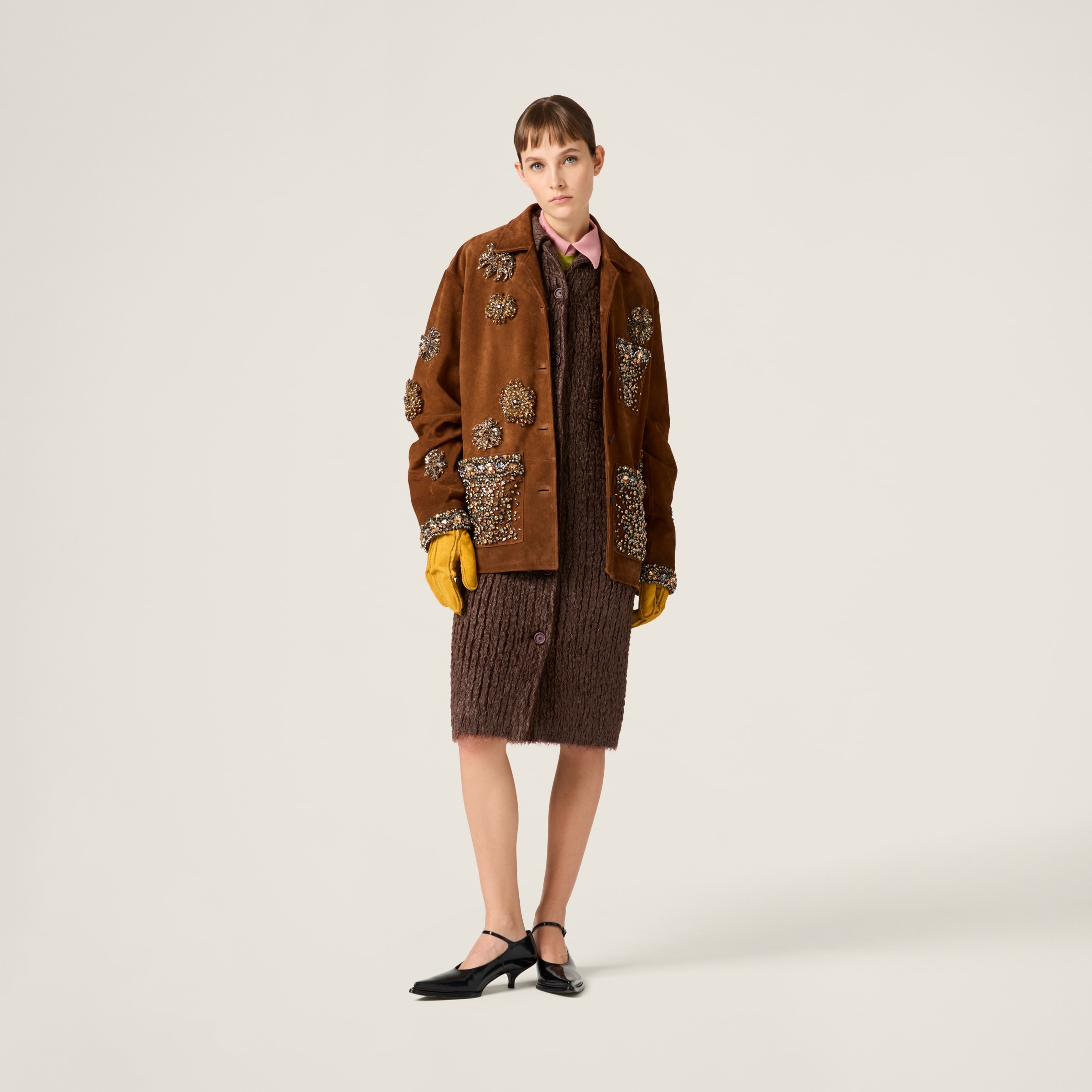 Embroidered suede jacket - 2