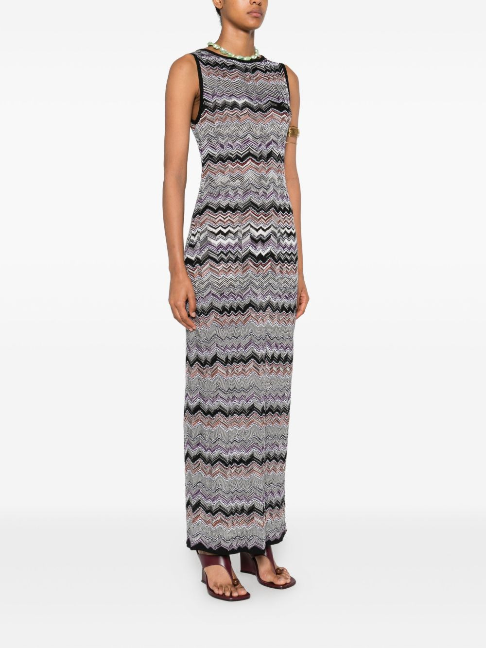 zigzag-pattern dress - 3