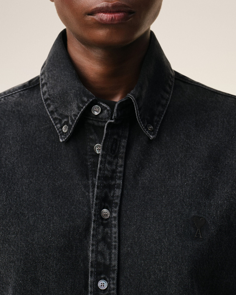 BLACK DENIM COTTON AMI DE COEUR SHIRT 4
