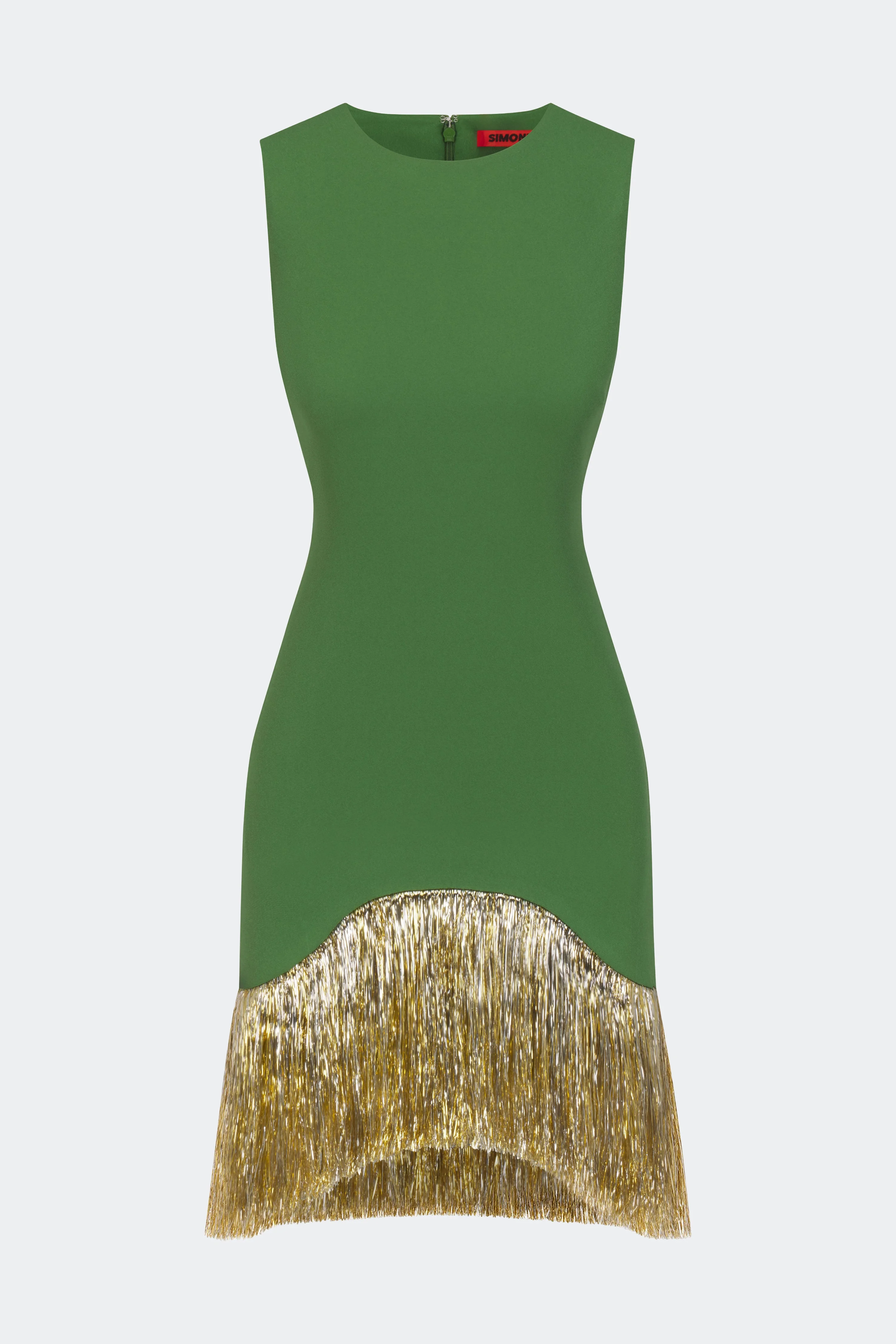 Bowie Fringe Mini Dress In Spruce Green - 1