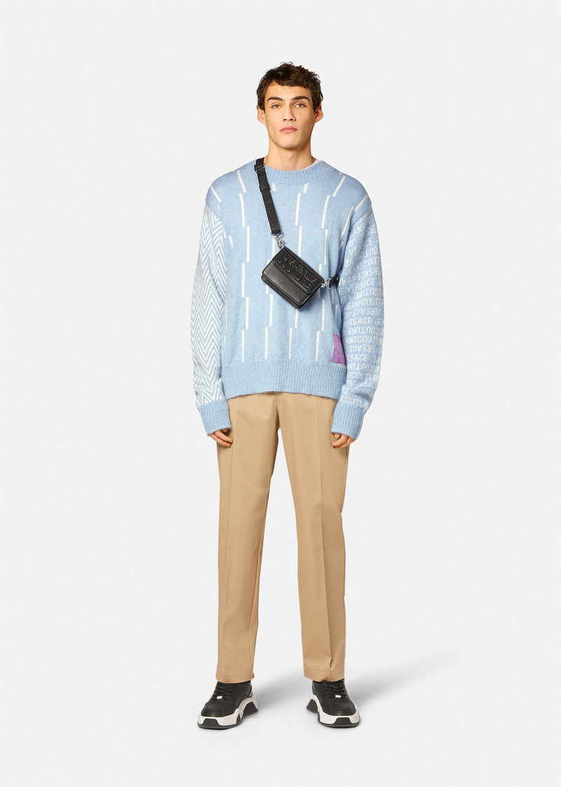 VERSACE JEANS COUTURE Piece Number Jacquard Knit Sweater outlook