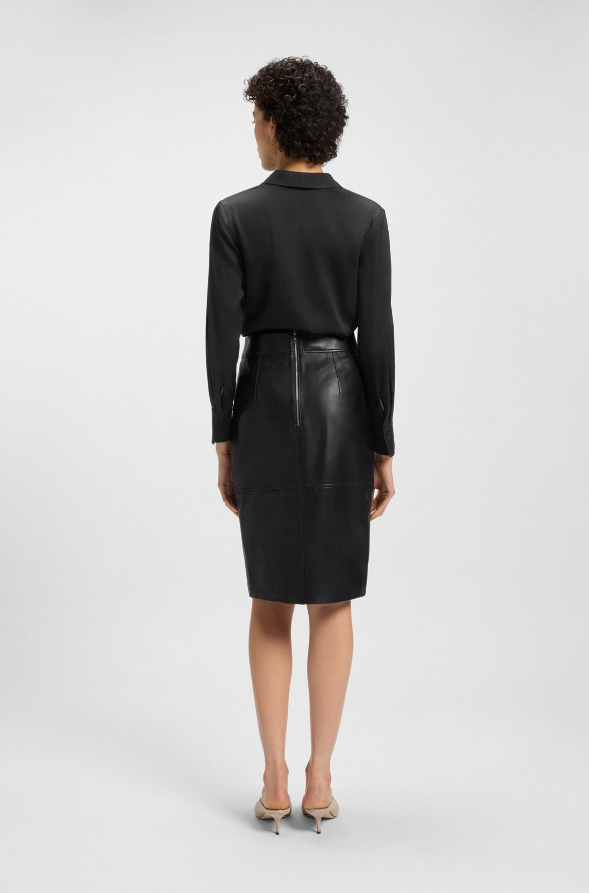 WRAP-FRONT BLOUSE IN STRETCH SILK - 5