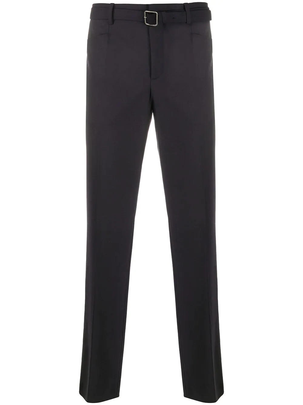 straight-leg belted trousers - 1