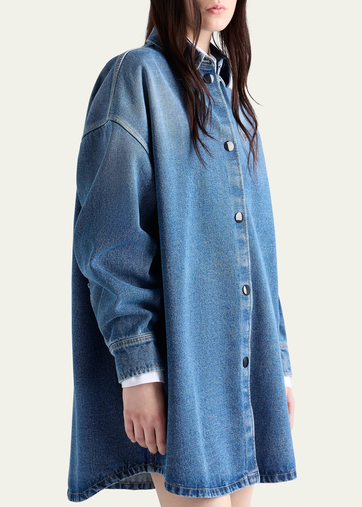 Denim Oversized Shirt - 4