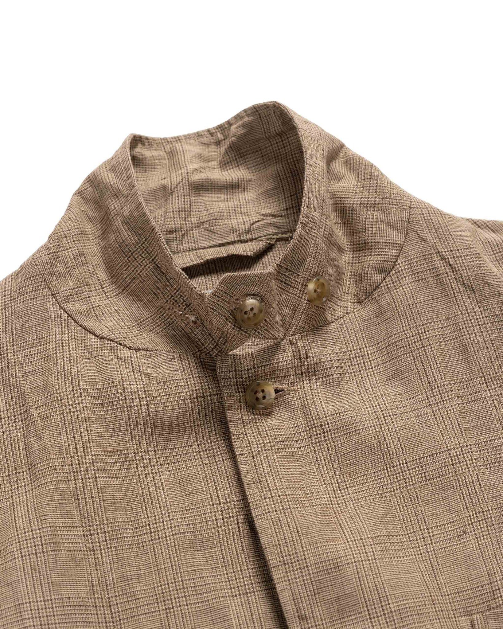 Loiter Jacket Linen Glen Plaid Beige - 5