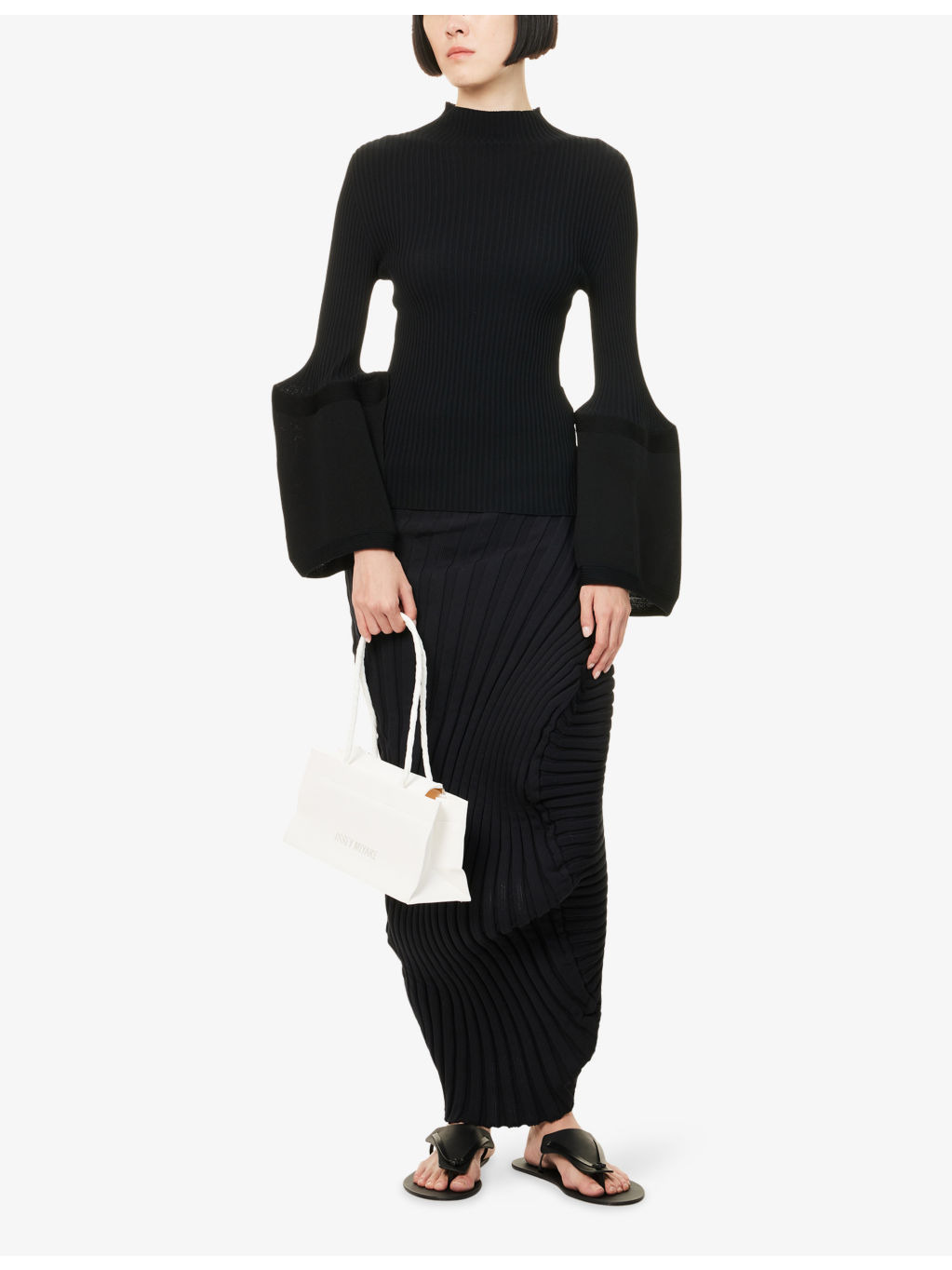 Thin And Thick Long-Sleeves Knitted Top - 2