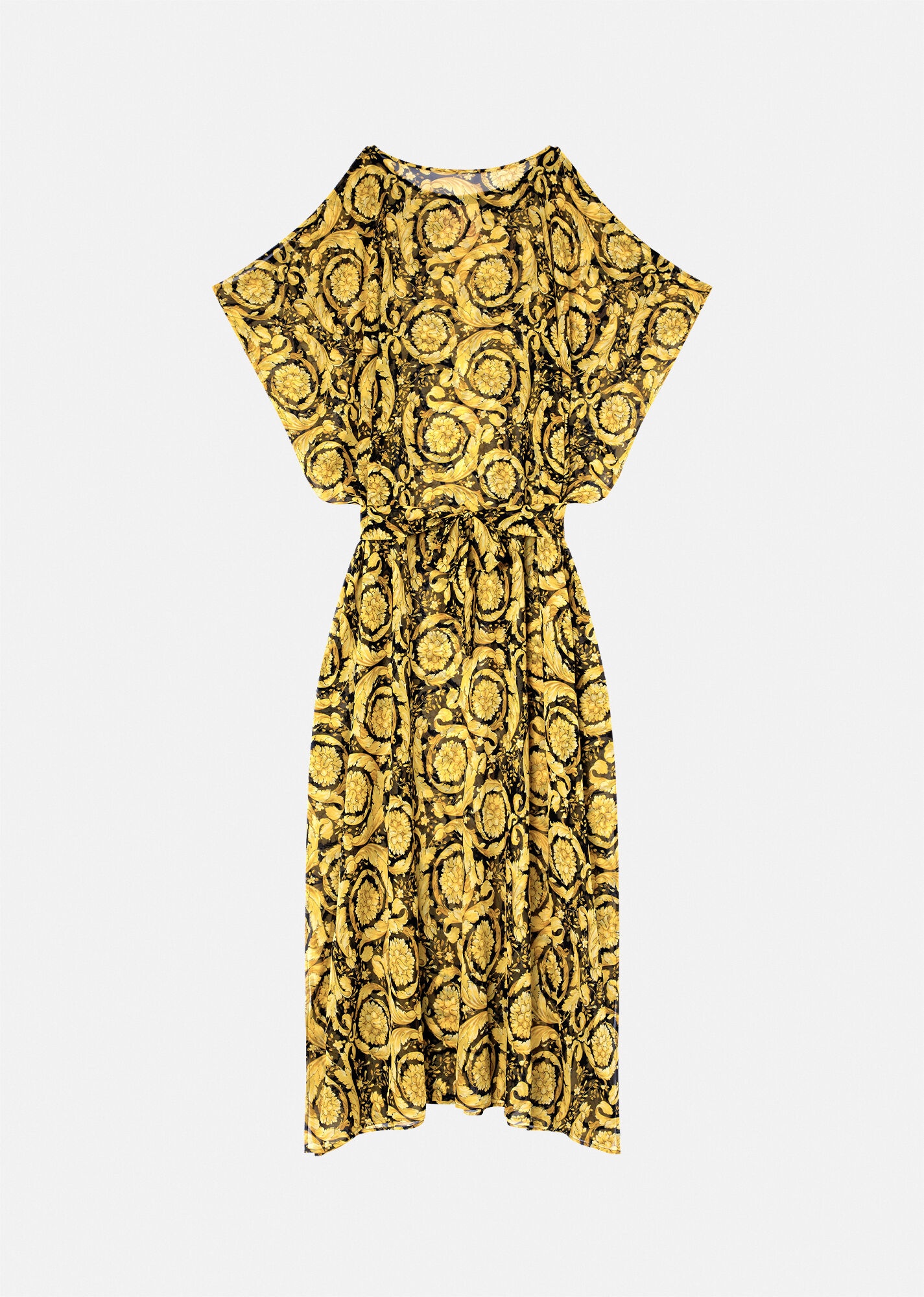 Barocco Print Silk Beach Dress - 1