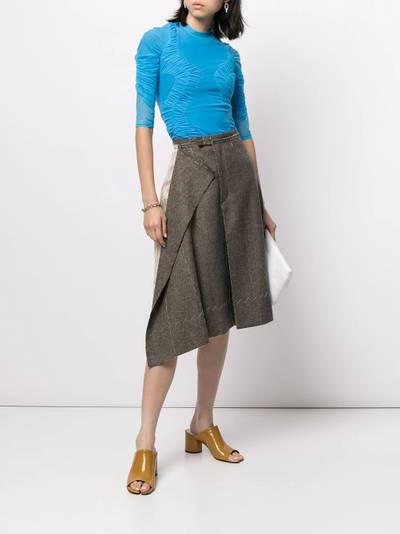 Maison Margiela asymmetric wool-panel shorts outlook