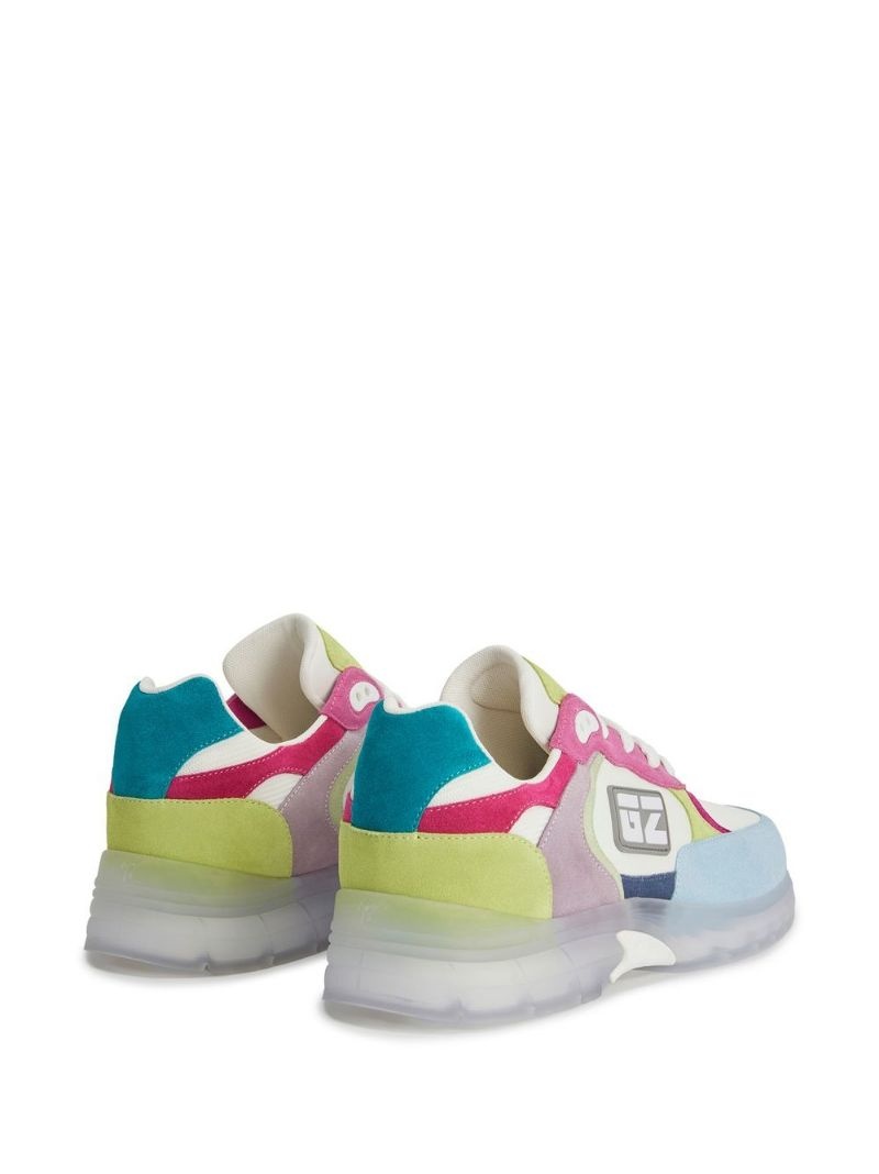 panelled low-top sneakers - 3