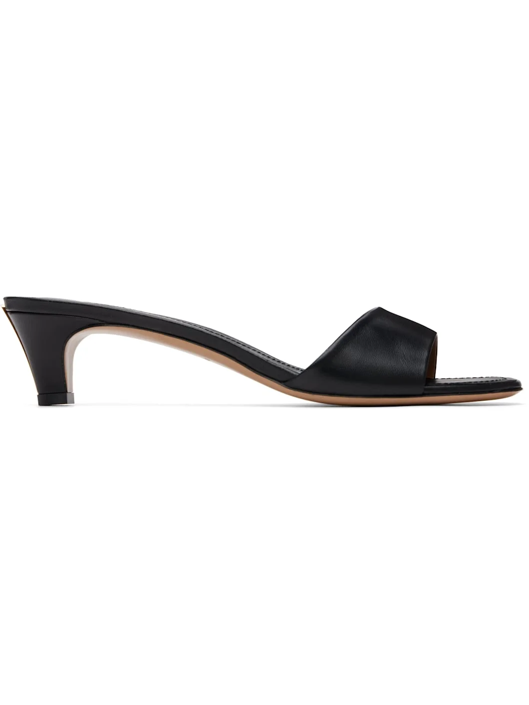 Black Low Heeled Sandals - 1