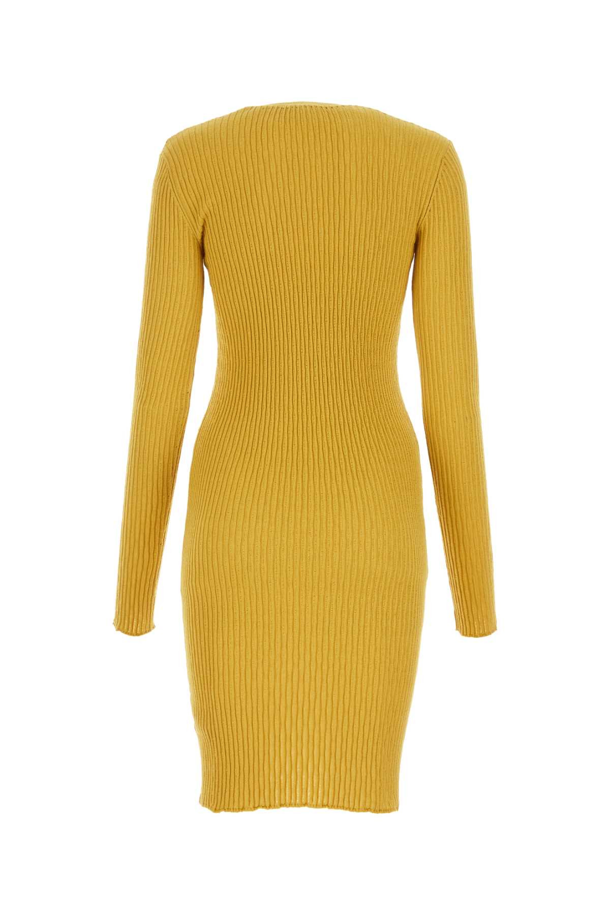 Burberry Women Mustard Stretch Wool Blend Dress - 2