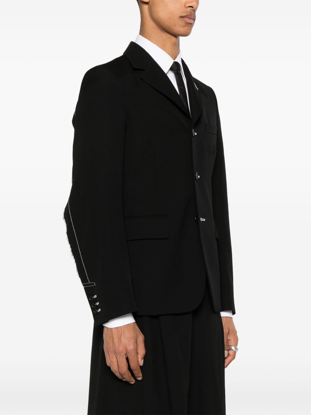 ripped wool blazer - 4