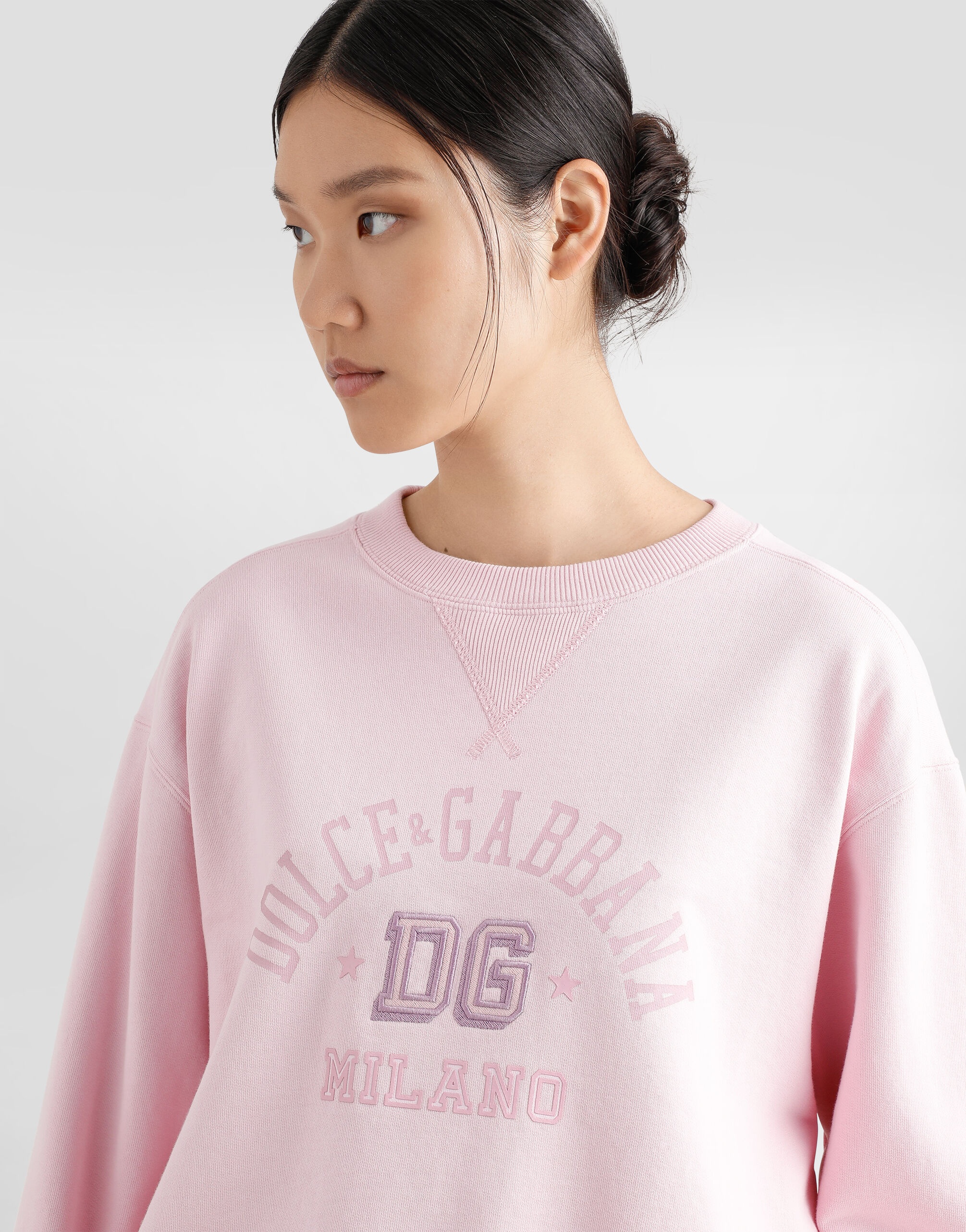Jersey sweatshirt with raised DG embroidery - 5