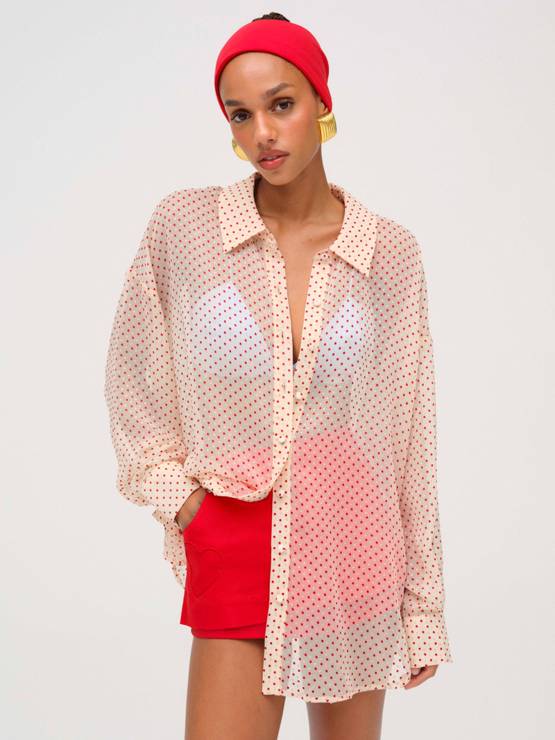 For Love & Lemons Love Dot Button-Up Top outlook