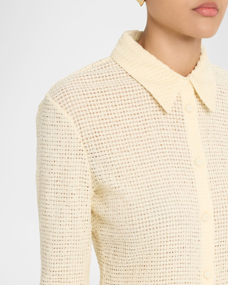 Openwork Cotton Knit Shirt 5