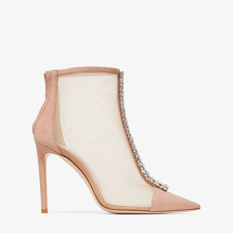 Bing Boot 100
Ballet Pink Suede and Mesh Ankle Boots with Crystal Embellishment 1